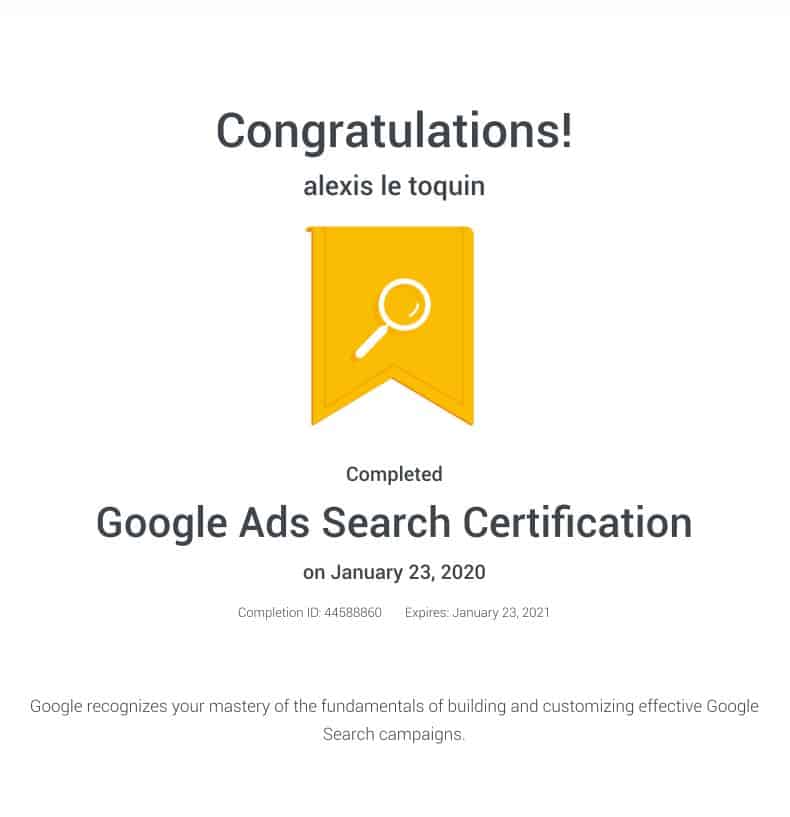 agence certifiée google